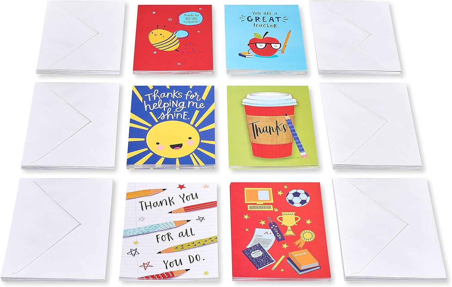 American Greetings Teacher Thank You Cards with Envelopes, Teacher Appreciation (48-Count) (Pack of 12)