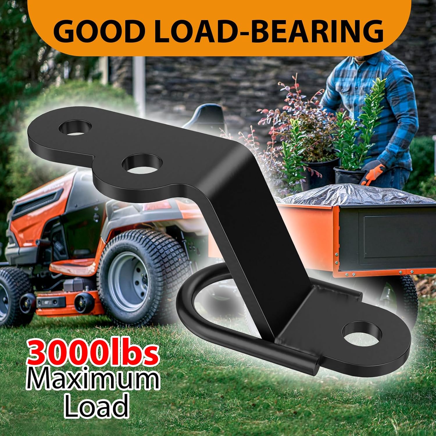 Eapele ATV/UTV Three-Way Hitch, Heavy Duty Universal ATV Hitch Attachments, 3000lbs Maximum Load