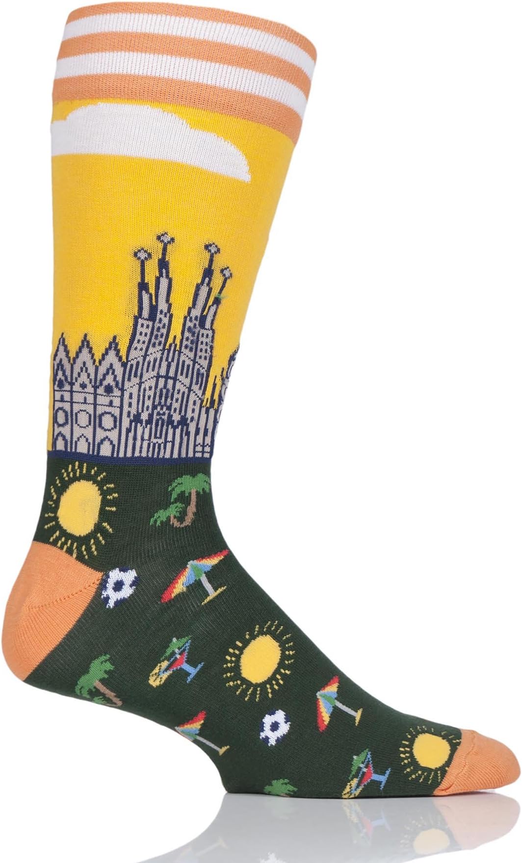 Mens 1 Pair Moustard Barcelona Cotton Socks Assorted 8-12