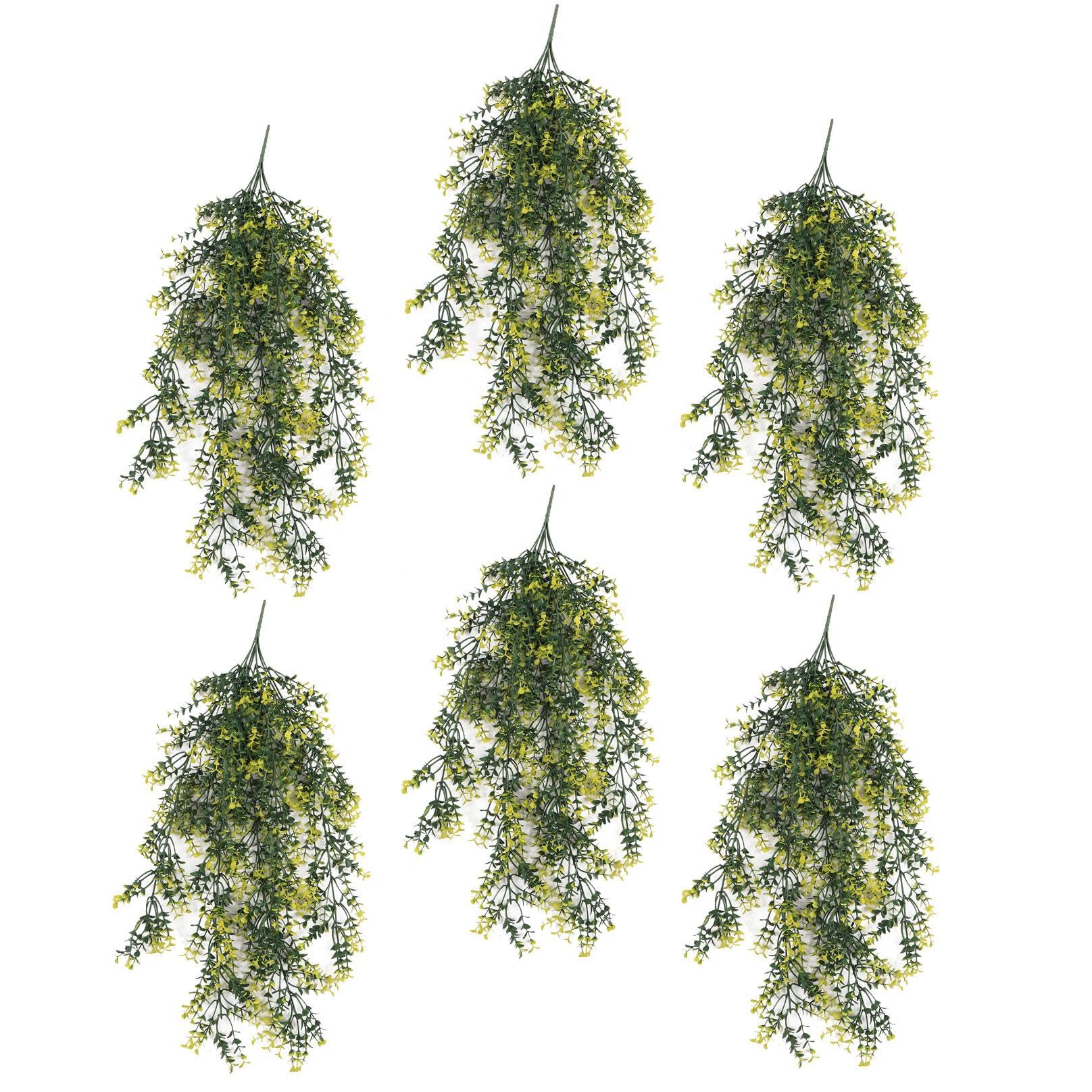 Leaf Artificial Hanging Plants Multipacks Fire Resistant UV Resistant, 6 X 76cm Variegated Plant