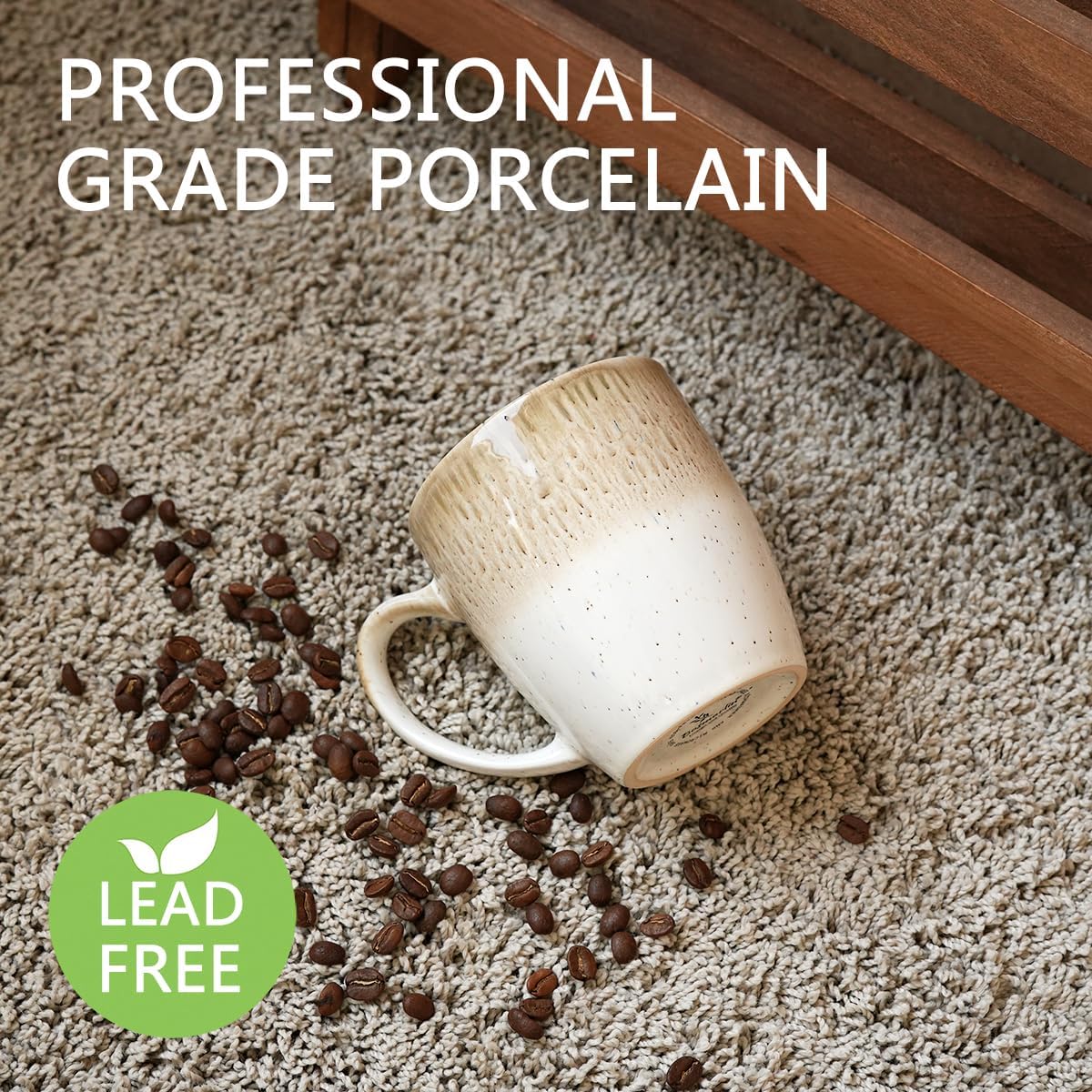 Bosmarlin Ceramic Coffee Mug Set of 4, 17 Oz, 4 Colors to Choose, Tea Cups, Dishwasher and Microwave Safe, Reactive Glaze (Brown) - Image 3