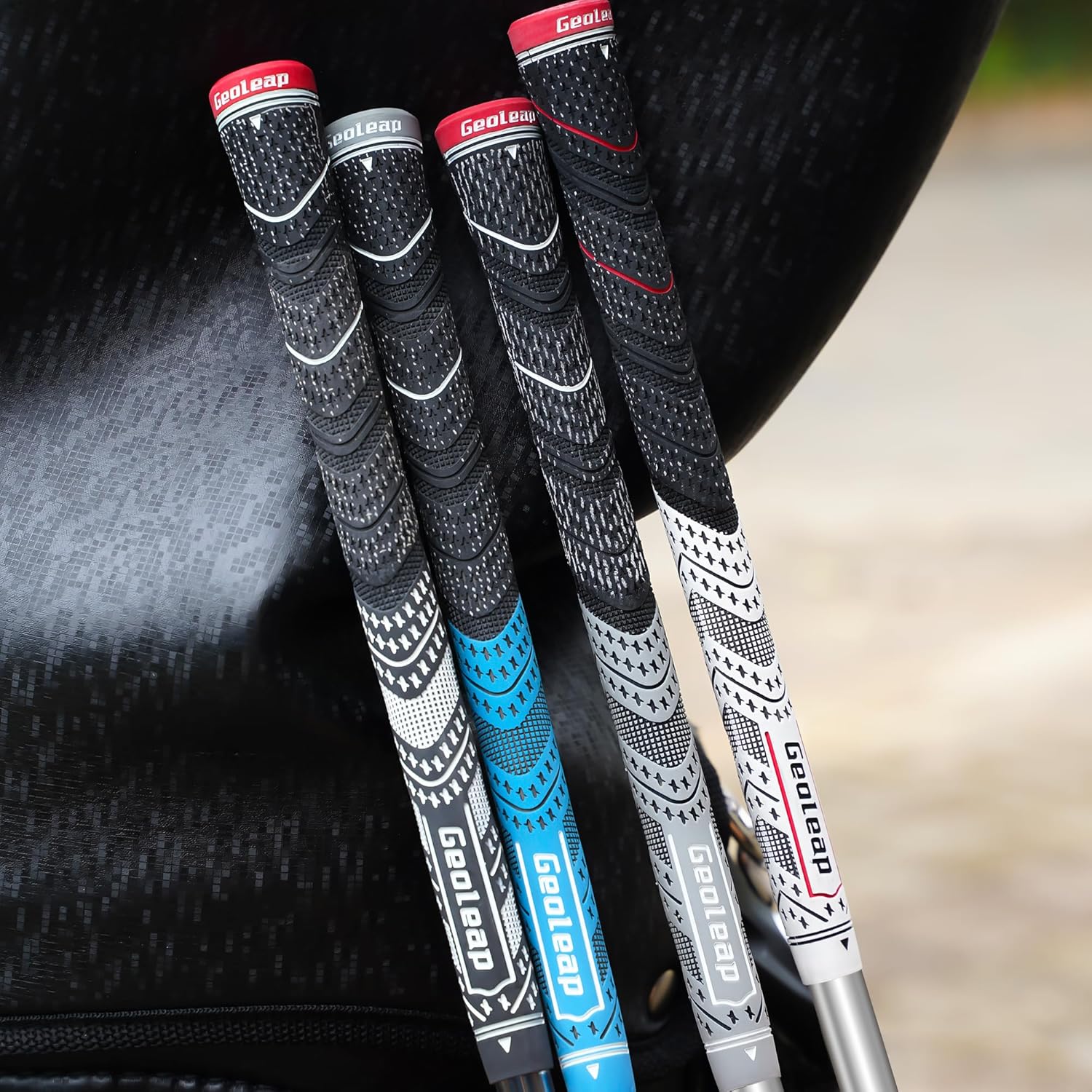 Geoleap Golf Club Grips Set of 13 - Grips with 15 Tapes and Grips with All Repair Kits for Choice,High Feedback with Back Rib Technology,All-weather Performance, Cross Corded Rubber Technology Golf Grips.