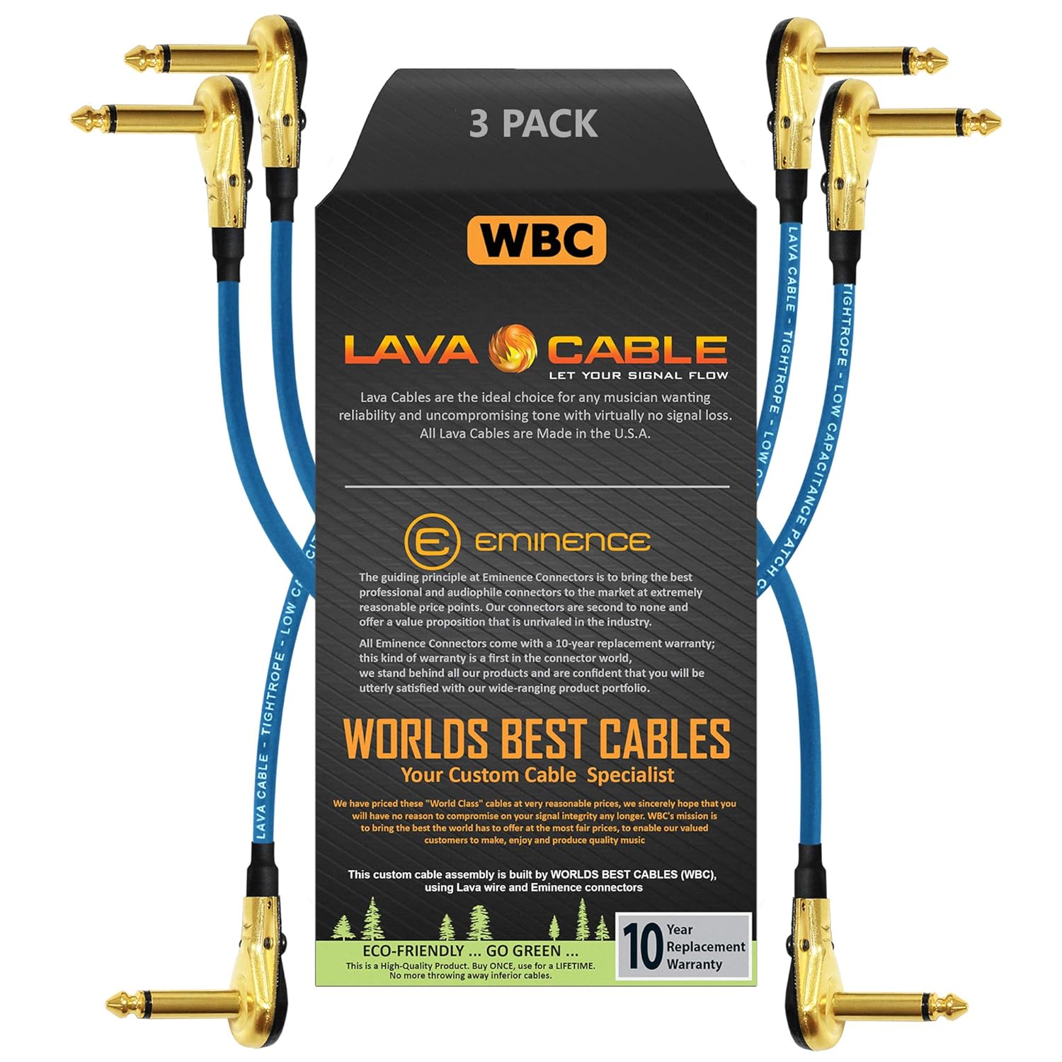 WORLDS BEST CABLES 3 Units Lava Tightrope (Carolina Blue