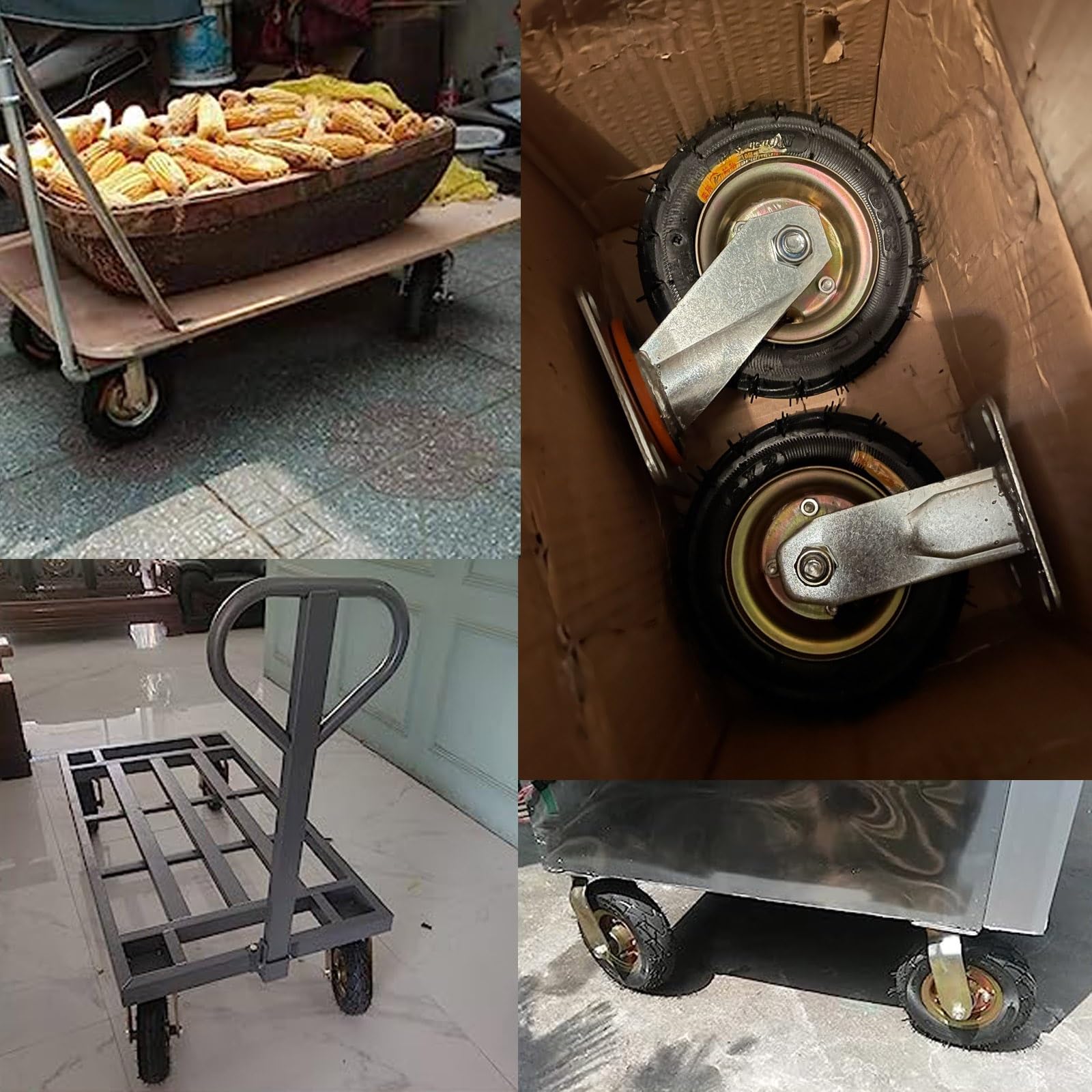 Ruota Gonfiabile ​di Gomma, Rotelle Per Mobili Heavy Duty, 4 X Ruota Orientabile, Girevole A 360°, Fissa Ruote Pneumatiche, Rotelle Industriali In Gomma, Per Carrello E Mobili