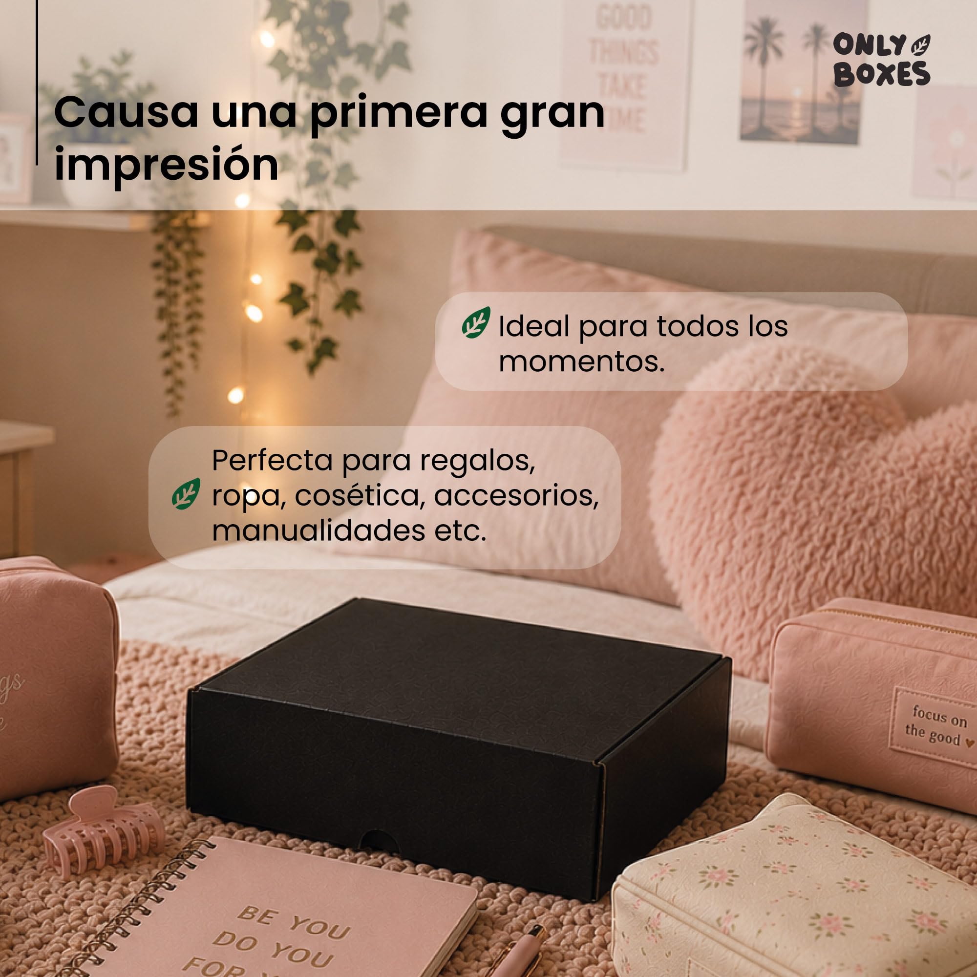 Caja De Cartón Negra Automontable, Pack 20,Tamaño 30x22x8 cm | Ideales para envío postal o regalo, cajas resistentes y prácticas.