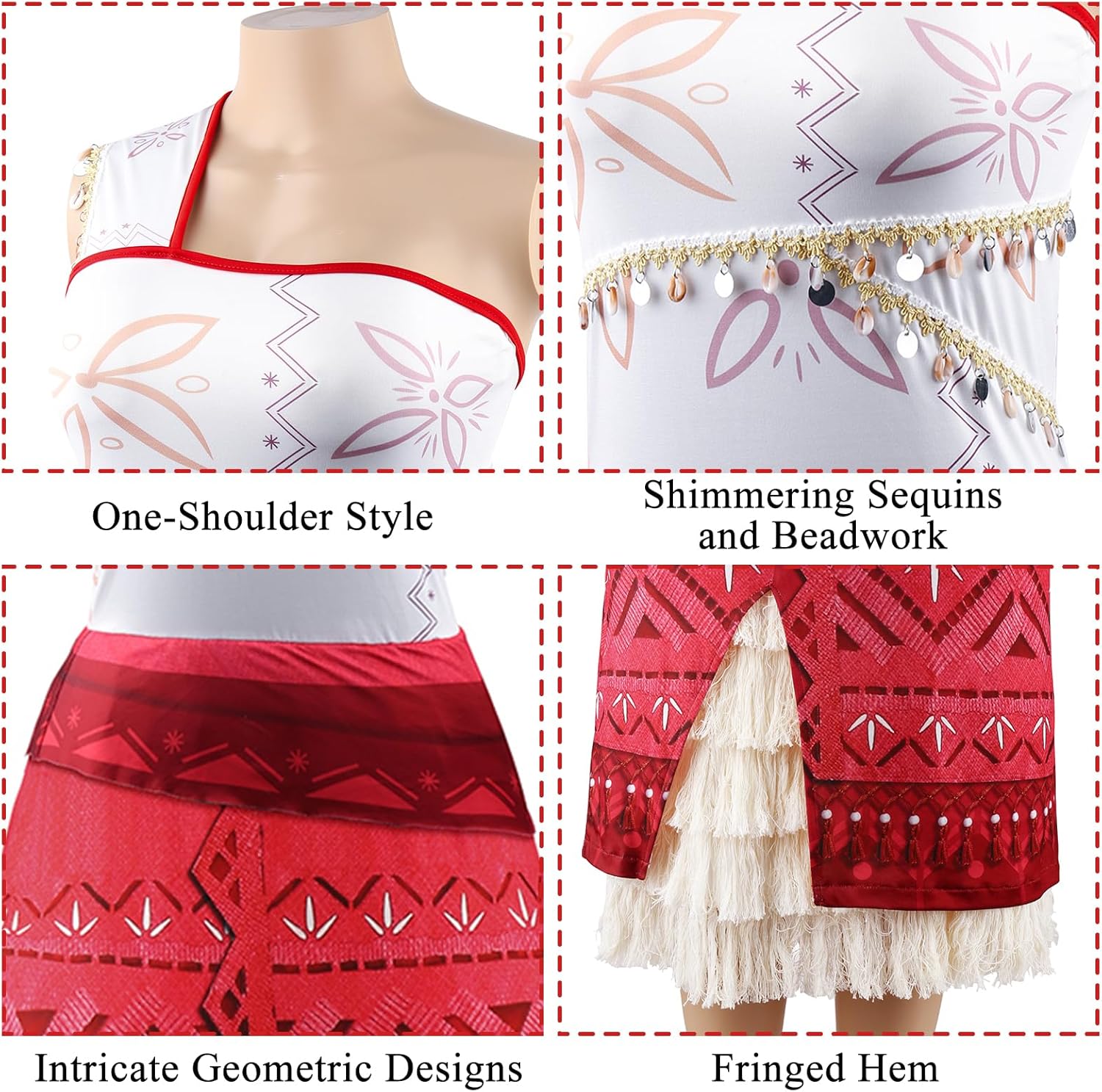 keaiyouhuo Princess Costume Dress for Women Adventure Outfit Dress Adult with Necklace Halloween Ocean Theme Party - Image 4