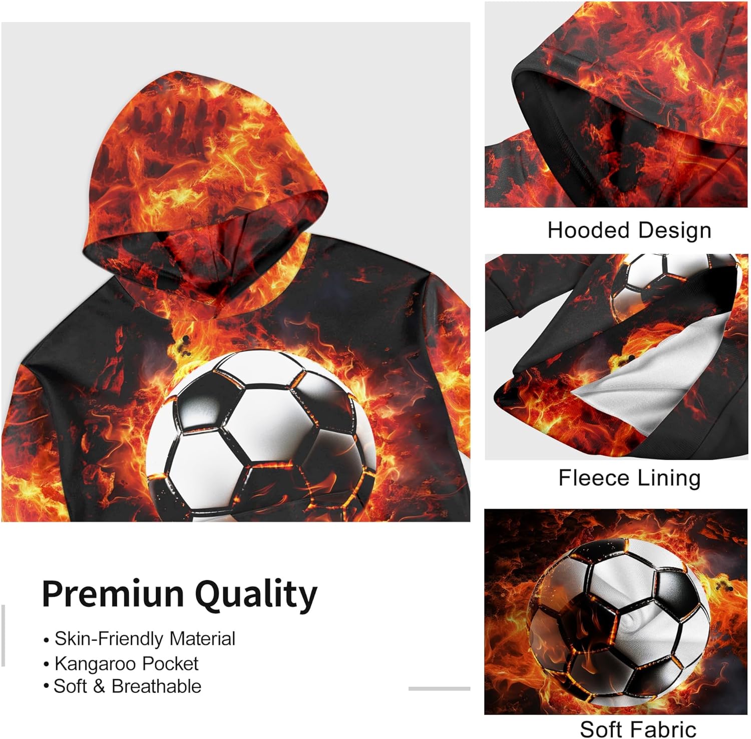 ボーイズ ガールズ ノベルティ 3Dプリント プルオーバー パーカー ポケット付き カジュアル 長袖 フード付きスウェットシャツ 子