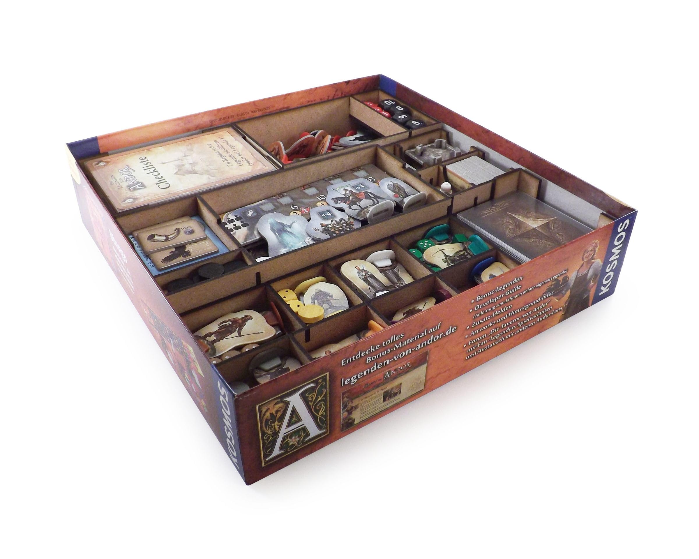 andor aufbewahrung Brettspiel Organizer kompatibel mit Die Legenden von + Erweiterung Neue Helden Spielzeug Größe:0.6 L Rund um den Stall Bastion Collections Essig Flasche
