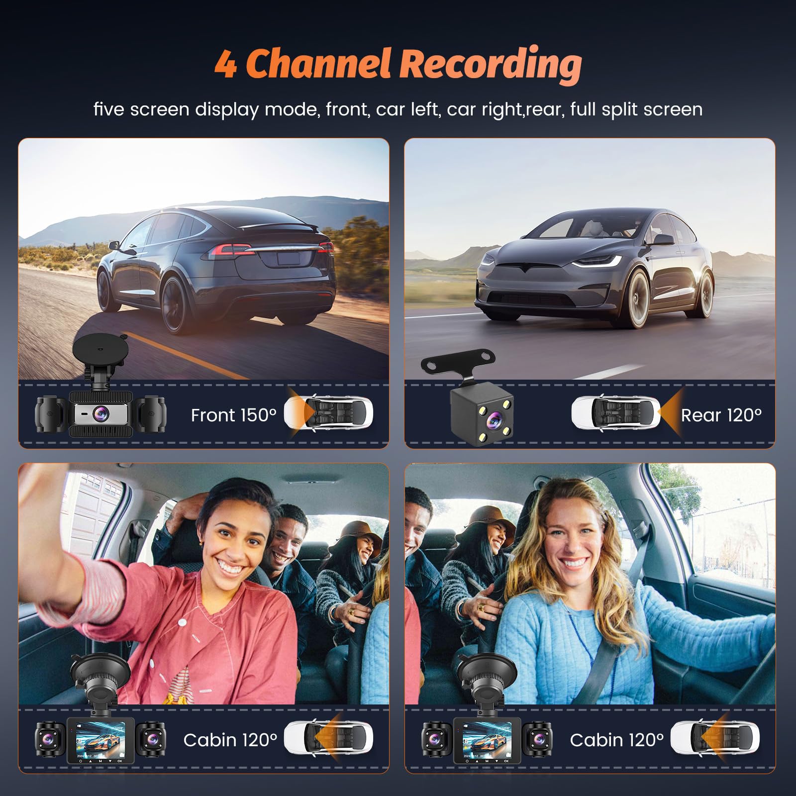Roinvou Dash CAM 1080P 2.4'' 170 Gran Angular Tarjeta SD 64G | Vision Nocturna, Grabacion en Bucle, Sensor G, Modo Estacionamiento 24H