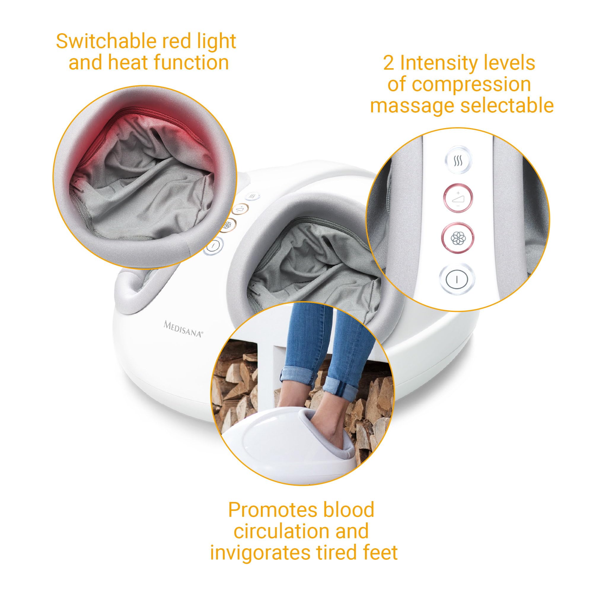 medisana FM 888 masażer Shiatsu do stóp, elektryczny, funkcja czerwonego światła, ciepła, 2 prędkości