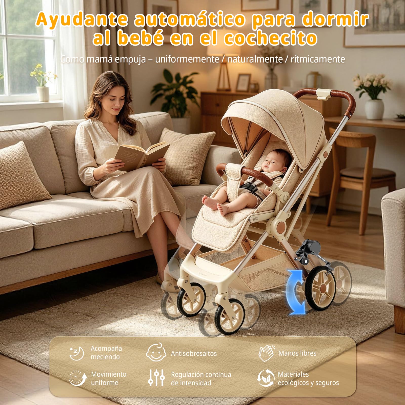 Baby Rocker, Balanceo Asistido del Cochecito, Ayuda Para Dormir Para Bebés, Balancearse suavemente, Diseño innovador, Intensidad-para Algunos Cochecitos
