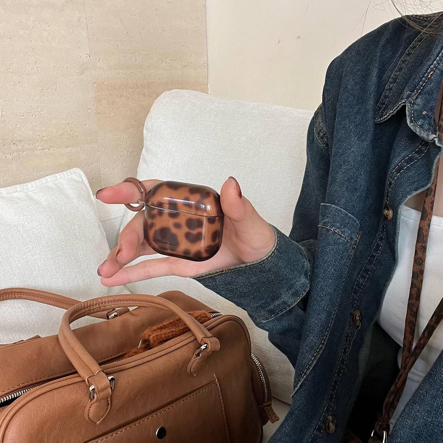 Brown Tortoise Shell Clear Case for Airpods 4 with Lock,Retro Amber Turtle Stylish Pattern Cool Girl Kawaii Slim Protective Cover for Airpod 4th Gen image 3