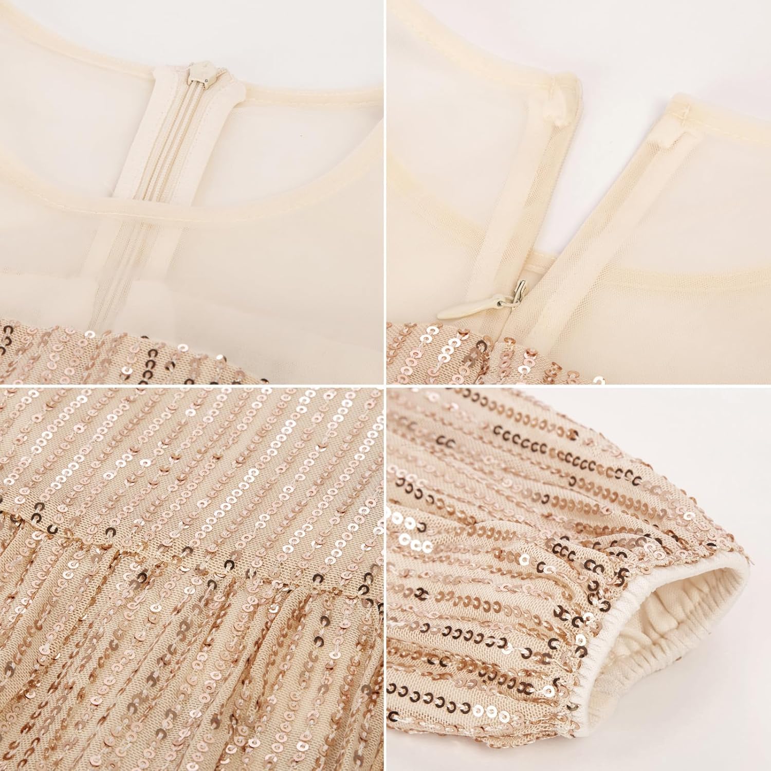 GRACE KARIN Girl Sequin Party Dress Formal Birthday Pageant Fancy Prom Mesh Dresses for Teen Girl 6-14Years - Image 5