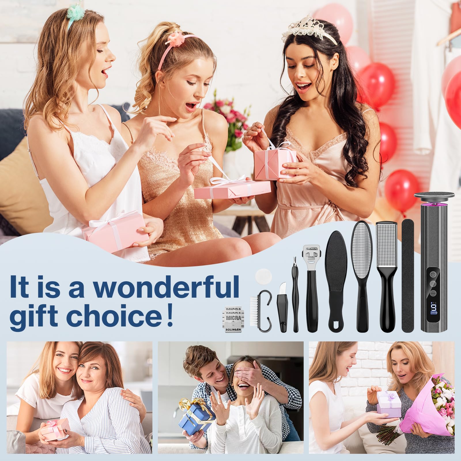 Lima Electrica Pies Durezas Profesional 2 In 1，Control De PrecisióN De 9 Velocidades, 13000 Rpm, Lima EléCtrica Para Pies，Kit De Cuidado Multifuncional Para Manos Y Pies (Negro)
