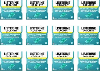 Listerine Cool Mint PocketPaks Breath Strips: Kill 99% Bad Breath Germs Instantly, Portable On-The-Go Freshener, 12 Pack