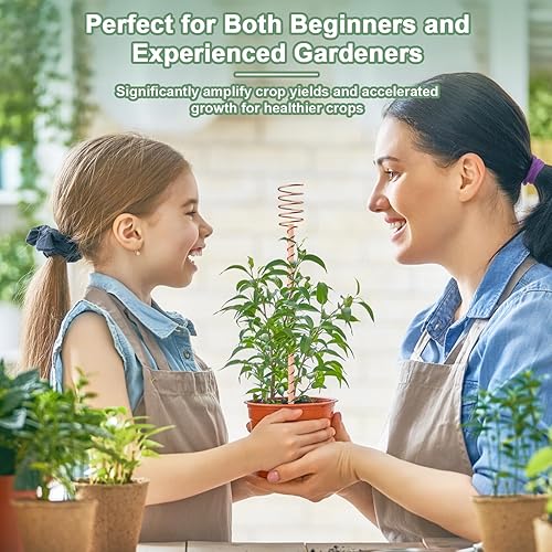 Miniatura 6 de Paquete de 8 estacas de electrocultivo de 13.5 pulgadas, estacas largas de cobre para jardín, antenas de bobina de cobre para jardín de cultivo,