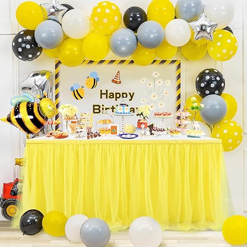 Miniatura 22 de Suppromo - Falda de mesa con tutú de calidad superior, con 3 capas de malla, plisada, de tul, para fiestas, bodas, baby shower, fiestas de Rosa