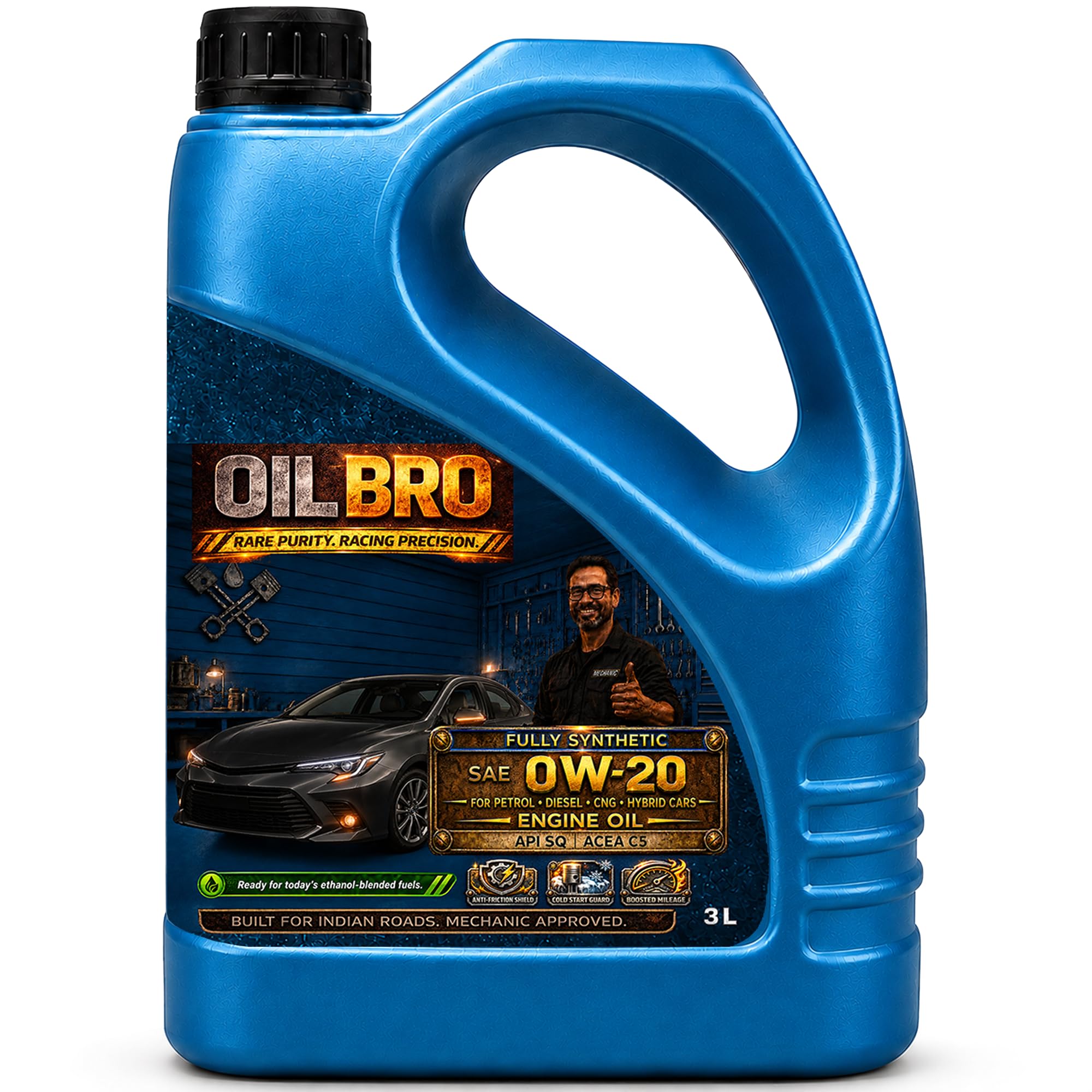 0W-20 Fully Synthetic Engine Oil for Cars (3L) | API SQ, ACEA C5 | Superior Engine Protection & Smooth Performance | For Petrol, Diesel, CNG & Hybrid Cars-image-8