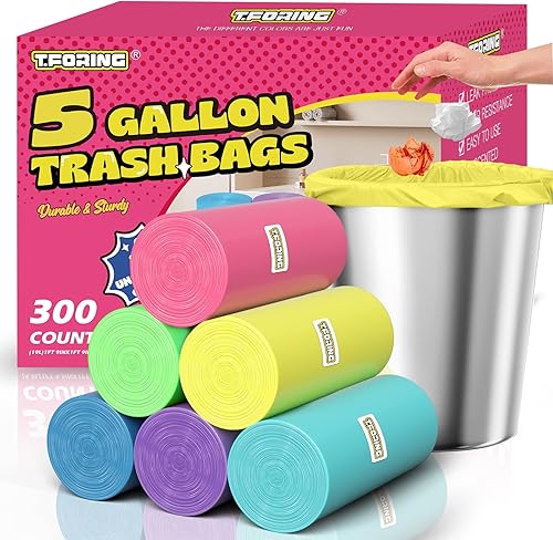 Miniatura 7 de T.FORING Bolsas de basura transparentes de 8 galones  240 bolsas de basura medianas para cocina, sin perfume, bolsas de basura fuertes de 30 litros