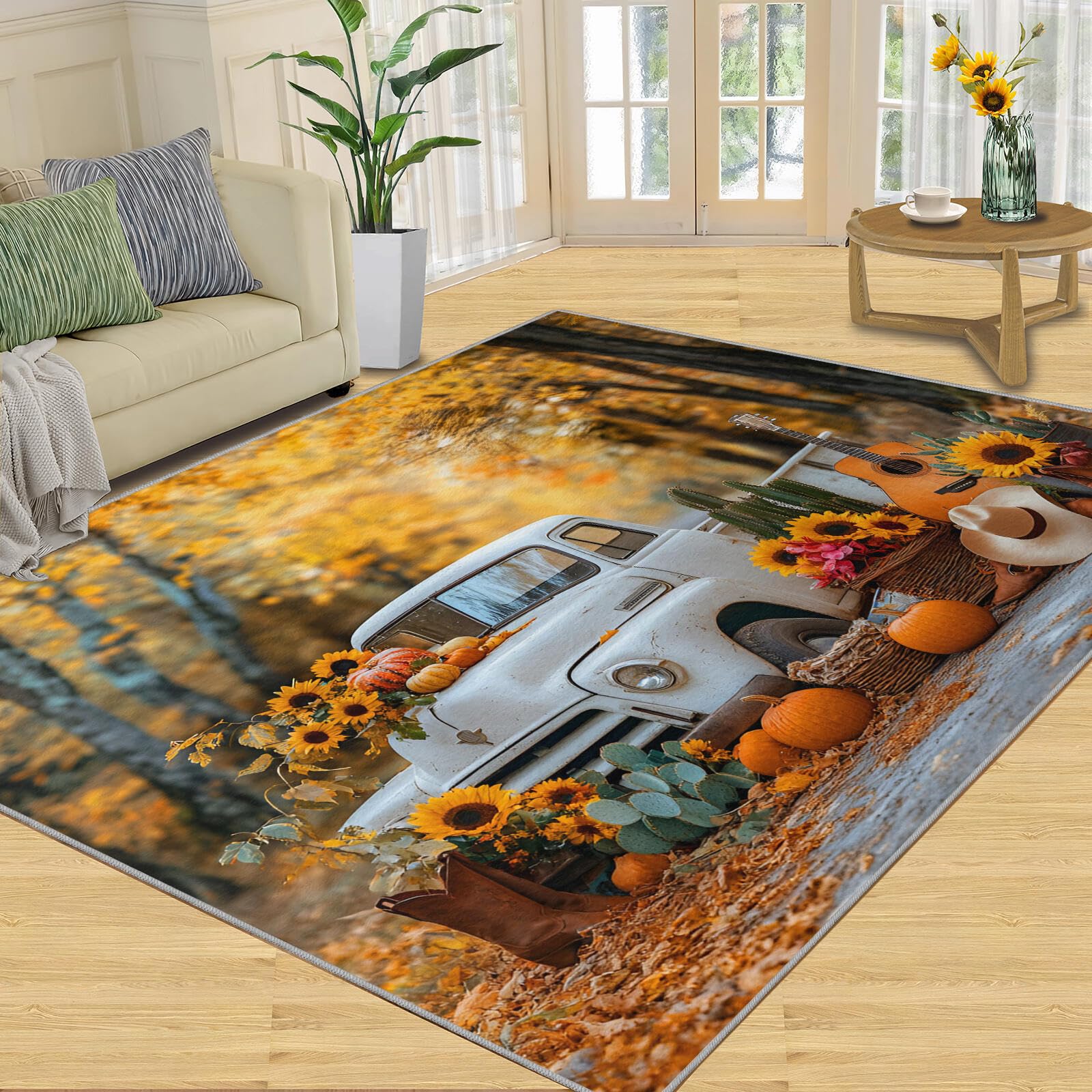 Tapis antidérapant lavable Autumn Forest résistant pour salle à manger