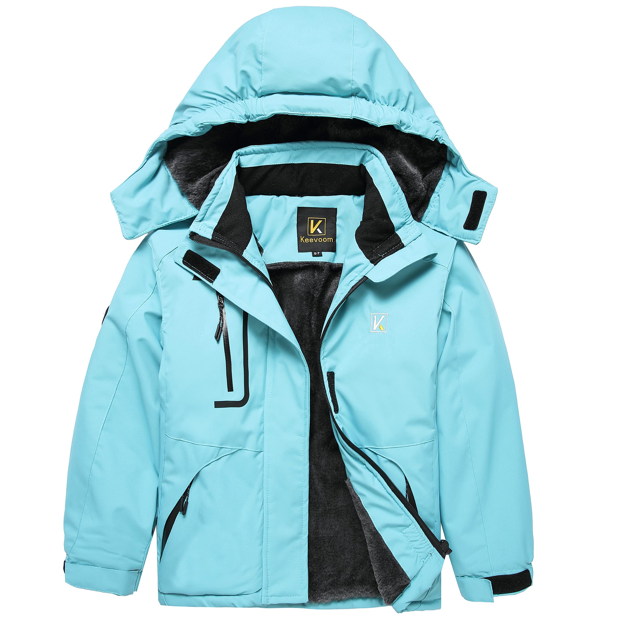 Keevoom Boys Girls Winter Coat Ski Jacket Windproof Waterproof Kids Snowboard Warm Fleece Snow Coats