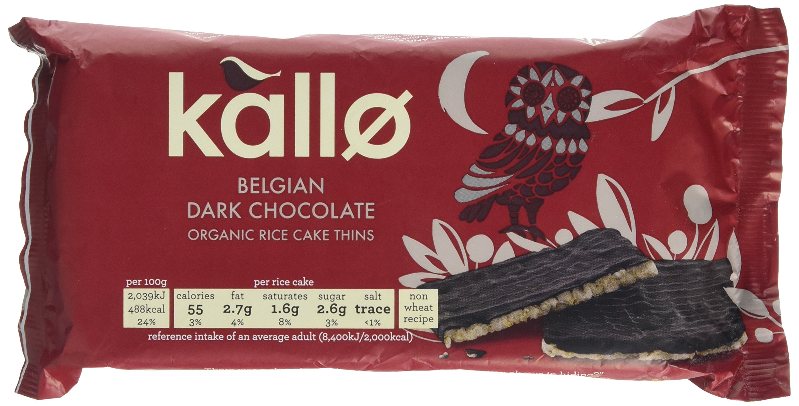 Buy Kallo Belgian Dark Chocolate Rice Cake Thins, 90g Online at