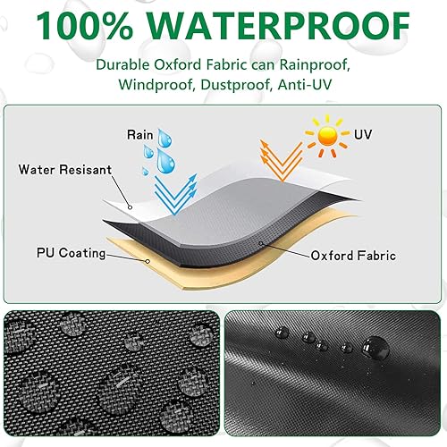Miniatura 6 de HIGHTQURO Cubierta de motor de recortadora impermeable, cubiertas para herbicidas, Oxford Ripstop de alta resistencia, desbrozadora general para