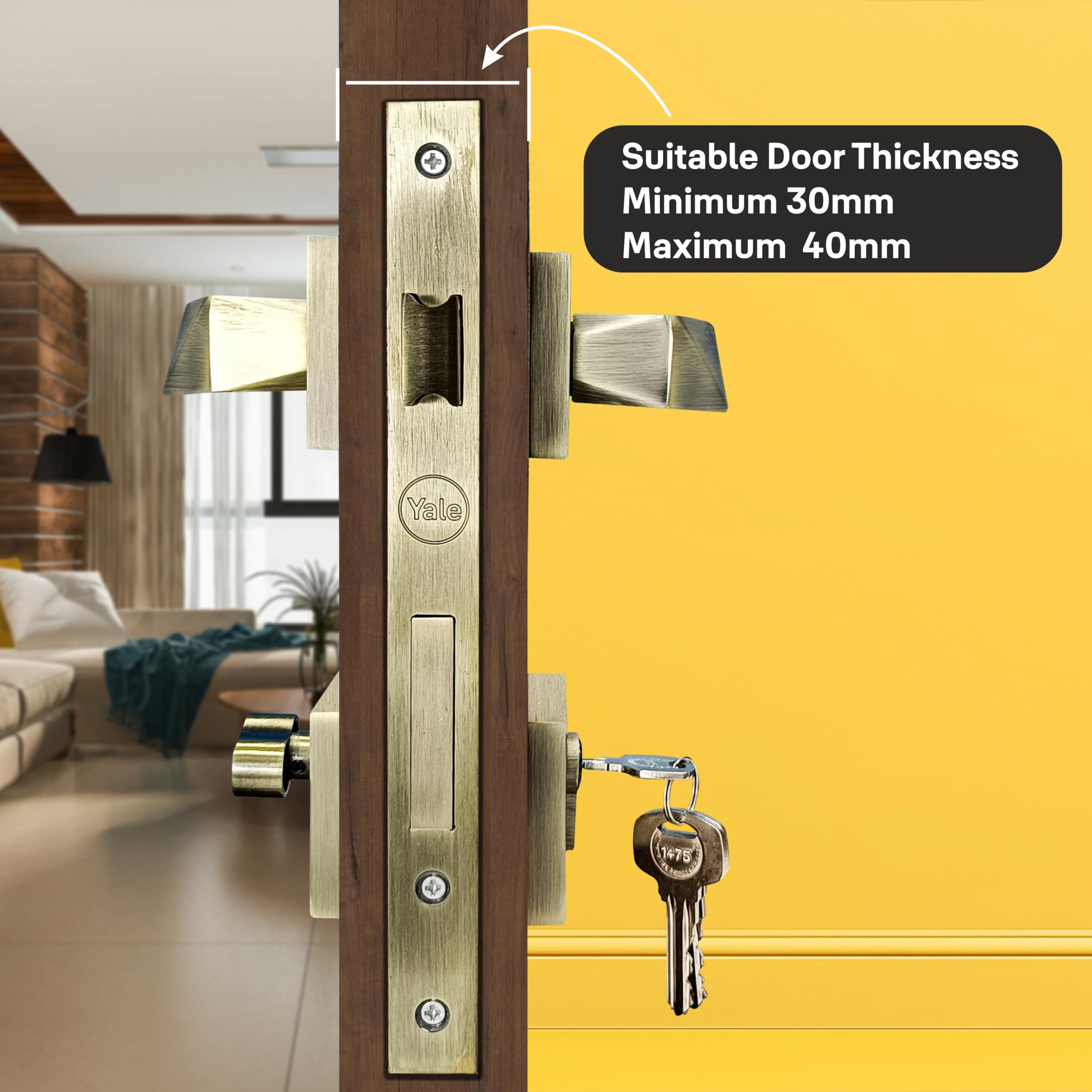 Yale Mortise Lock Handle Set - Secure & Stylish -4 Yale Mortise Lock Handle Set - Secure & Stylish -4