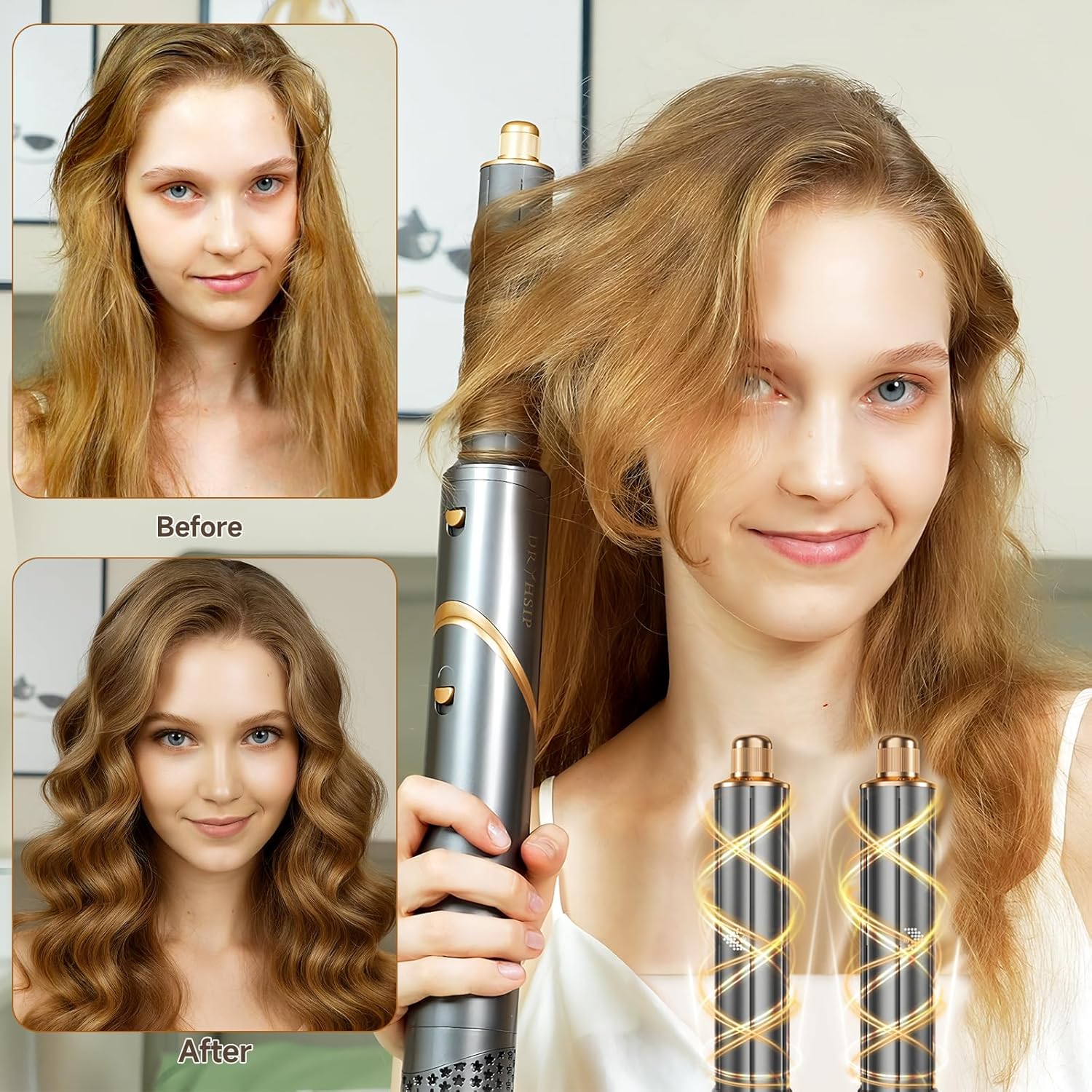 AVENHO 8 in 1 Hot Air Brush Hair Styler, High-Speed Hair Dryer Brush with Auto Wrap Curlers, Foldable Ionic Blow Dryer Brush for Fast Drying, Volumizing & Curling, Multi-Styling Tool (Gifts for Women) - Image 5