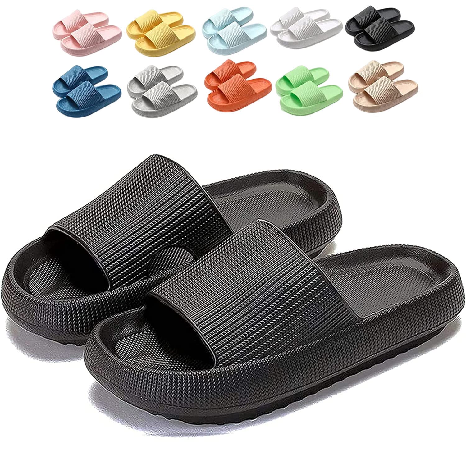 Cloudies Slides for Women, Super Comfy Soft Foam Slides, Non Slip Shower Bathroom Slides, Super Soft