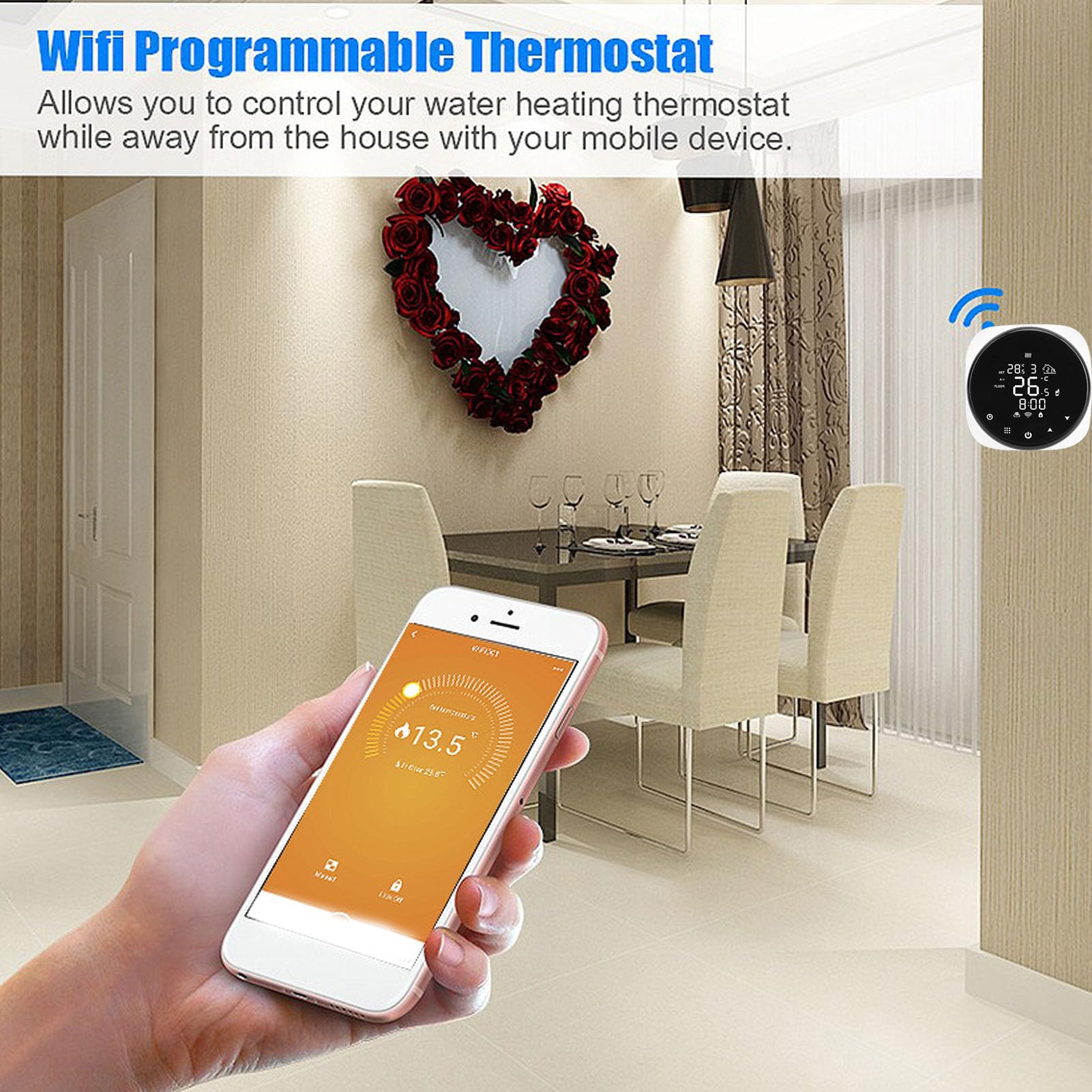 Smart WiFi Digital Thermostat for Precise Temperature Control,