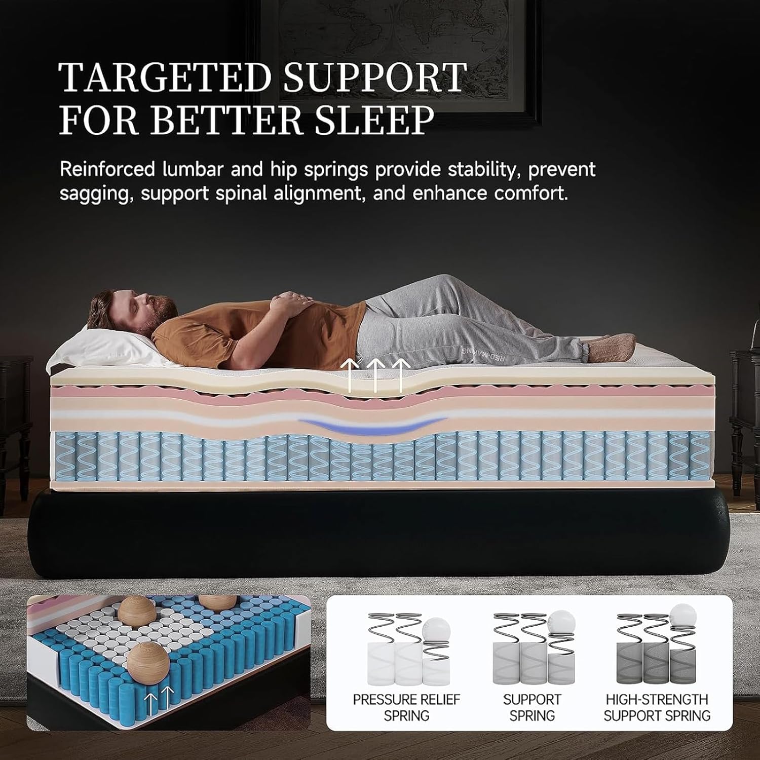 anwickjeff 12 Inch Queen Mattresses in a Box, Memory Foam Hybrid Queen Size Mattress with Extra Thick Comfort Layer for Pressure Relief, Supportive Foam & Breathable Fabric, Certipur-Us