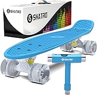 Vista 13 de Skatro - Monopatín modelo mini cruiser. Tablero de plástico de estilo retro de 22 x 6 pulgadas.Viene completo.