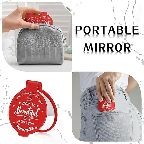 Miniatura 3 de 36 piezas de espejo compacto inspirador de 2.76 pulgadas, espejo redondo de vidrio para maquillaje, monedero personal, mini espejo, regalos para