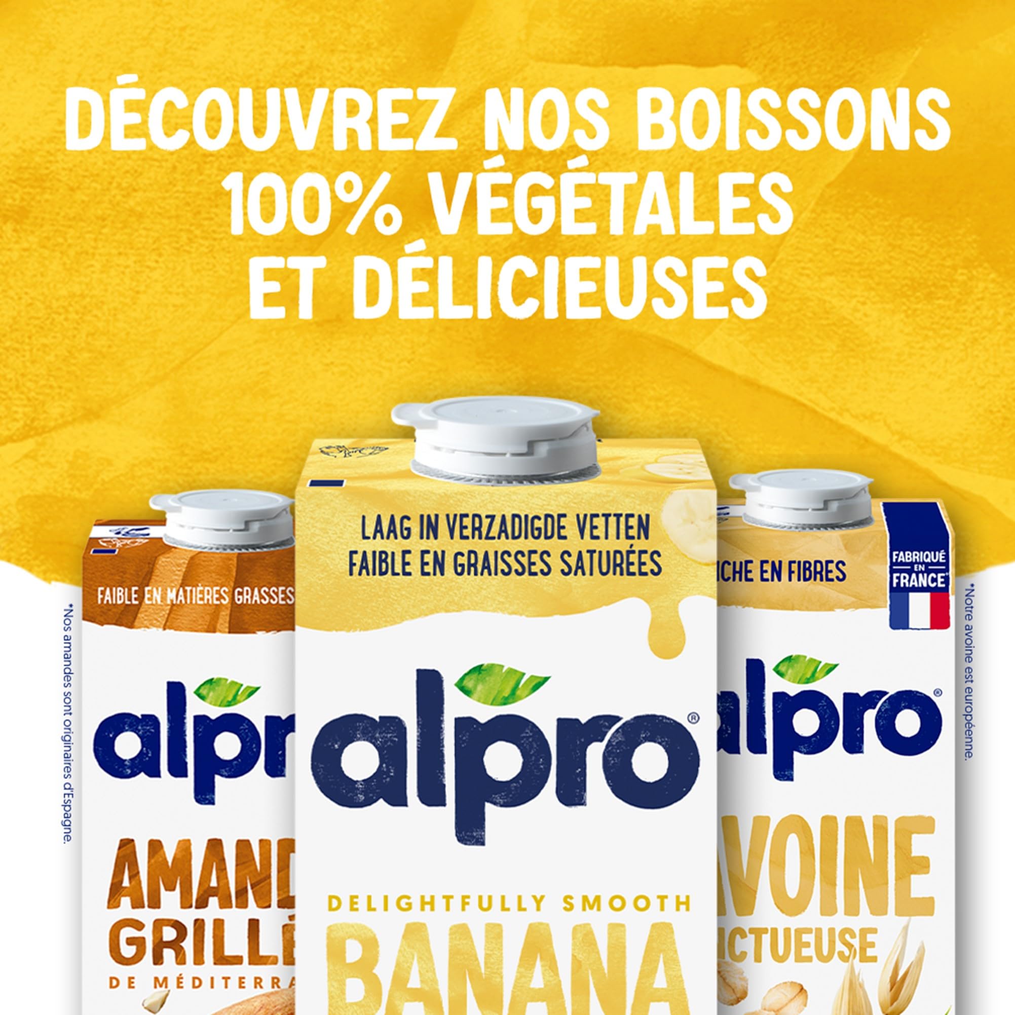 Alpro - Boisson Végétale - Soja Banane - 1L - Lot de 8x1L
