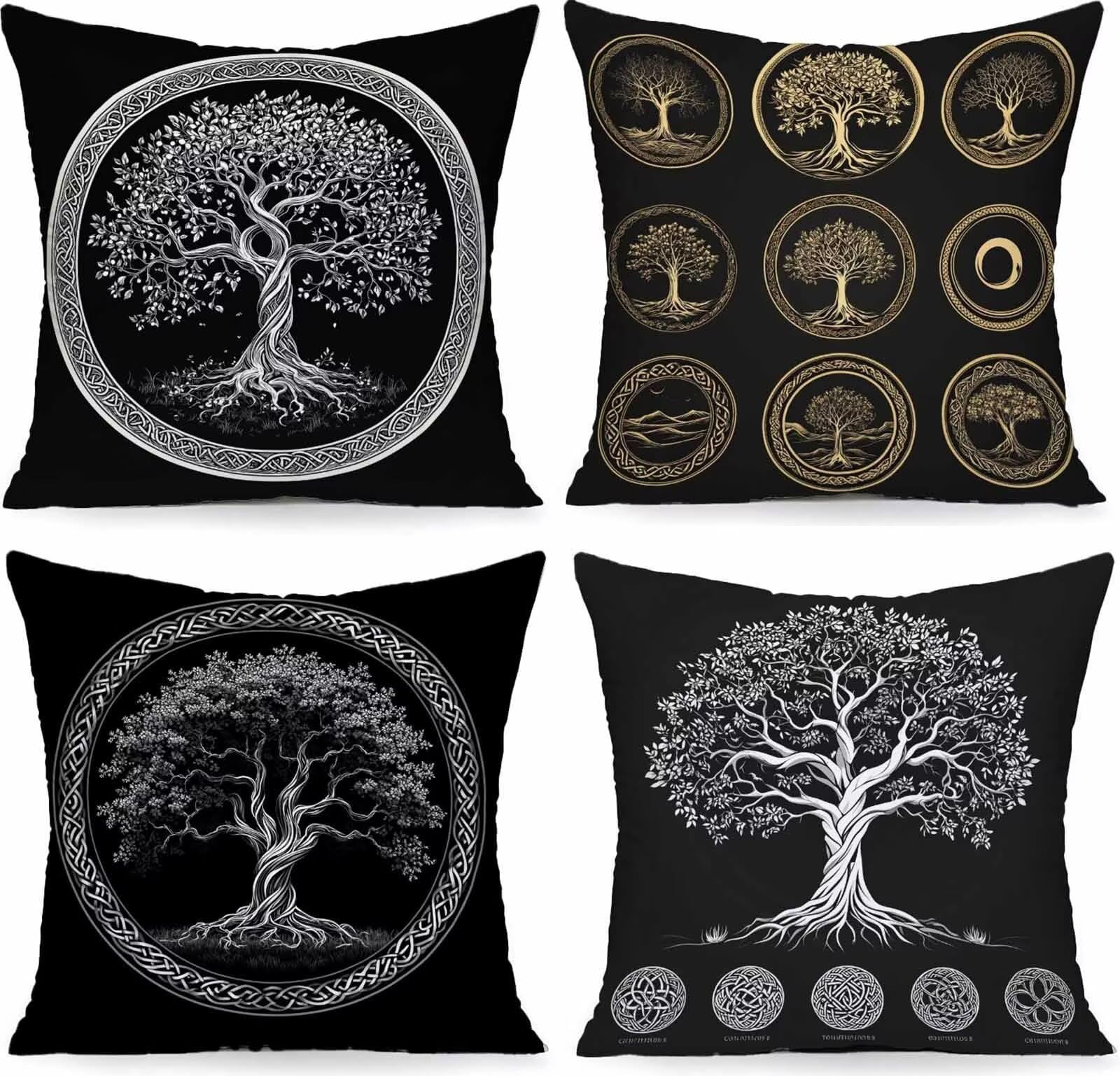 Arbre coussin extérieur imperméable carré lin taie oreiller 45x45 de décoration maison