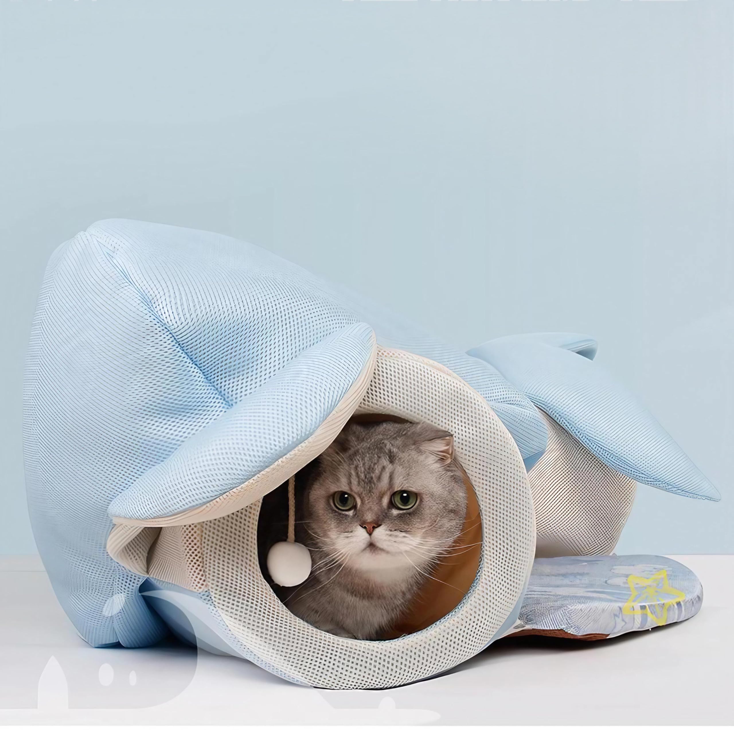 Action Air Kids Play Tent Set with Tunnel and Ball Pit, 5-in-1 Pop Up Playhouse for Toddlers 1-3, Blue