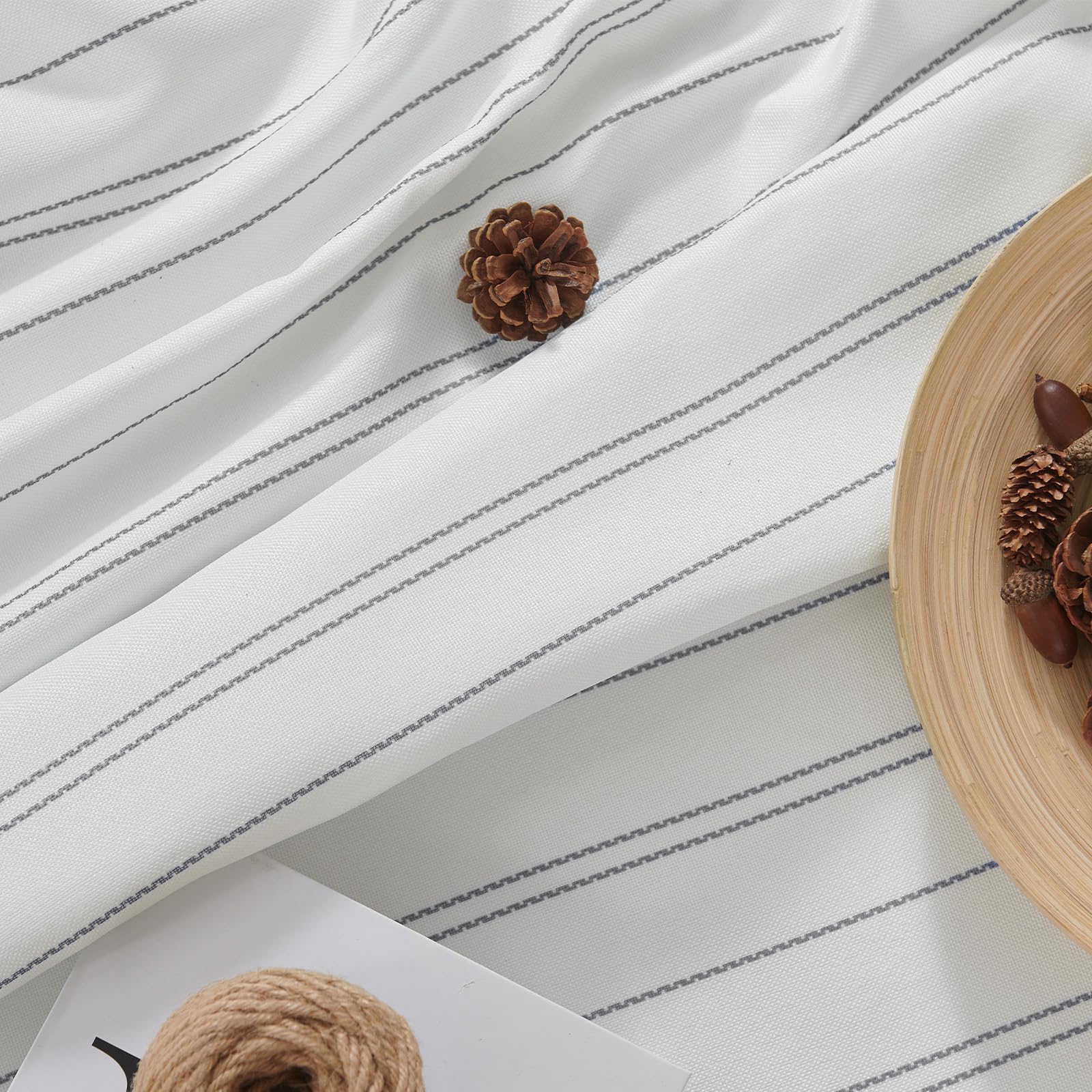 jinchan Grey and White Striped Curtains 63 Inch Length for Living Room Bedroom Grey Striped on White Curtains Pinstripe Curtains Light Filtering Rod Pocket Modern Window Curtains Set 2 Panels