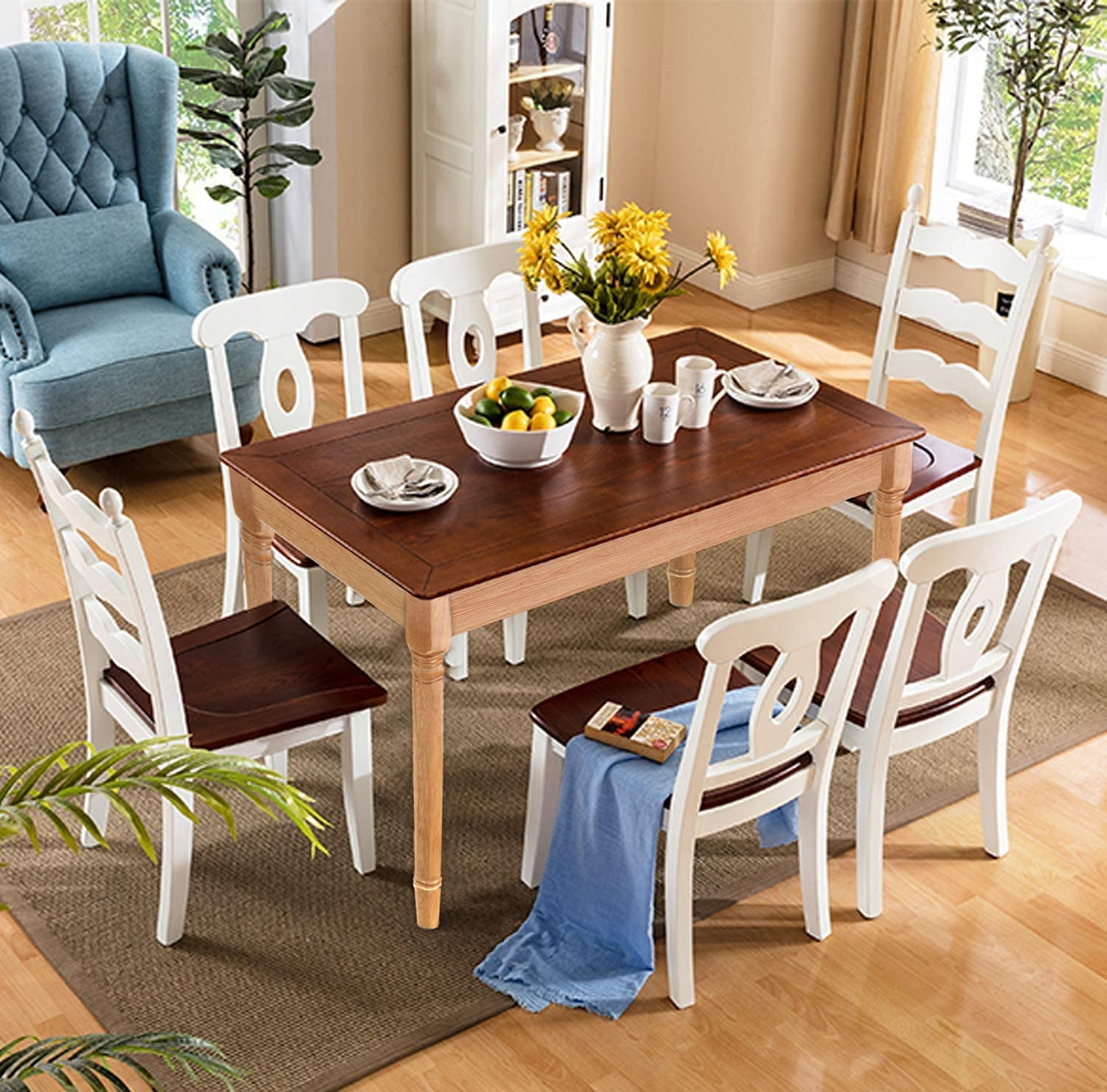 tonchean 14 inch Wooden Furniture Legs Set of 4 Unfinished Farmhouse Table Legs Bench Legs Replacement Coffee Table Legs TV Bench Legs, Easy to Paint and Stain