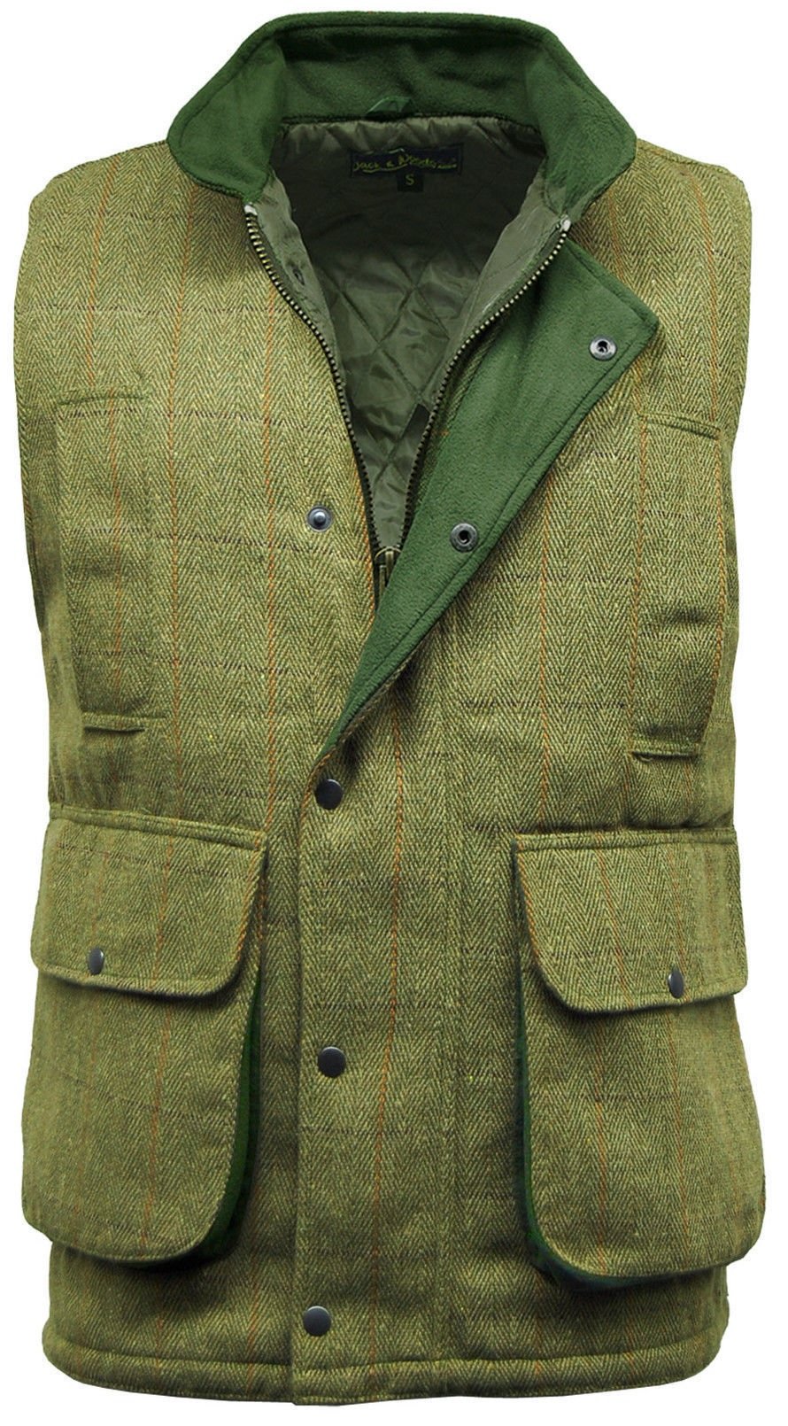 Kentex Men's Light Tweed Countrywear New Tweed Derby Gilet British Made Outdoor Bodywarmer Quilted Waistcoat Jacket Fishing Hunting Shooting (Large, )