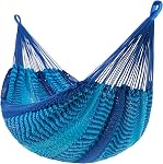 Lazy Daze Hammocks Handwoven XL Mayan Hammock, 10.5 FT Soft Rope Double Hammocks, Portable Outdoor Hammock with Carry Bag, 2 Straps & Carabiners for Patio Outside, 550 lbs Weight Capacity, Gray