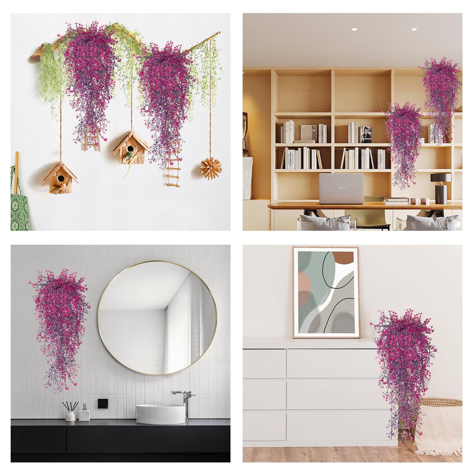 1X ARTIFICIALE IN Vaso Fiori Finto Foglie Piante Vasi Bonsai Giardino