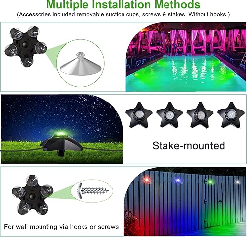 Miniatura 8 de Luces sumergibles para piscina, luz LED RGB impermeable para piscina, estanque, fuente, acuario, control remoto de bajo voltaje, luces de estanque
