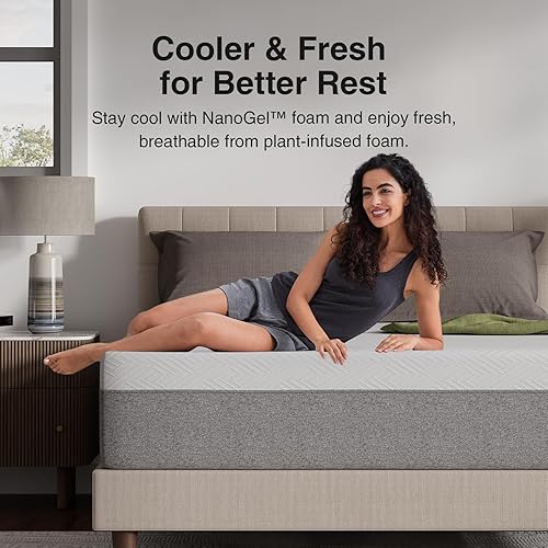 Miniatura 6 de Novilla - Colchón King de 12 pulgadas de espuma viscoelástica con gel en una caja con espuma de confort para alivio de presión y soporte corporal y