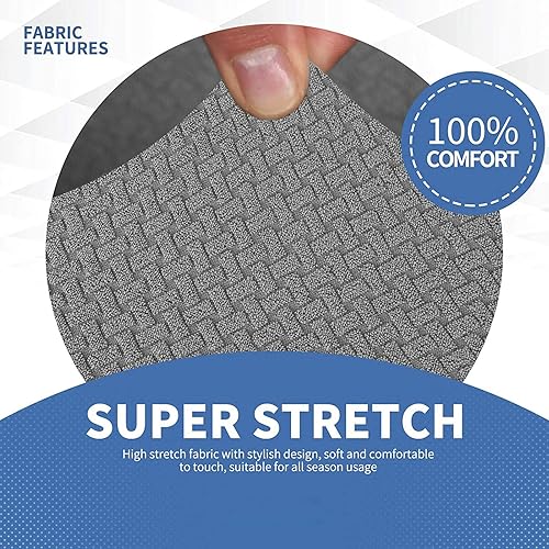 Miniatura 4 de OOCCO Funda elástica para sofá, antideslizante, funda universal para sofá, sala de estar, protector de muebles de jacquard para perros y mascotas,