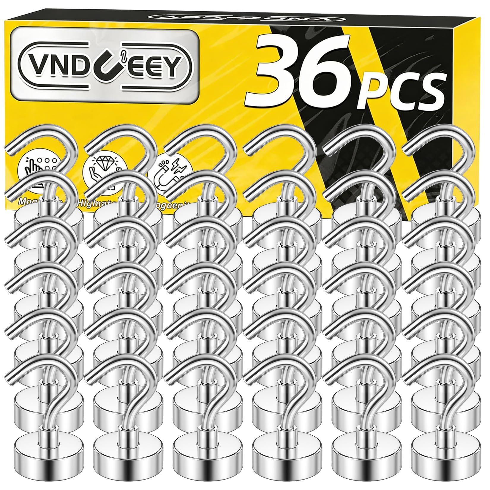 Strong Magnetic Hooks - 60 Pack for Any Room -12
