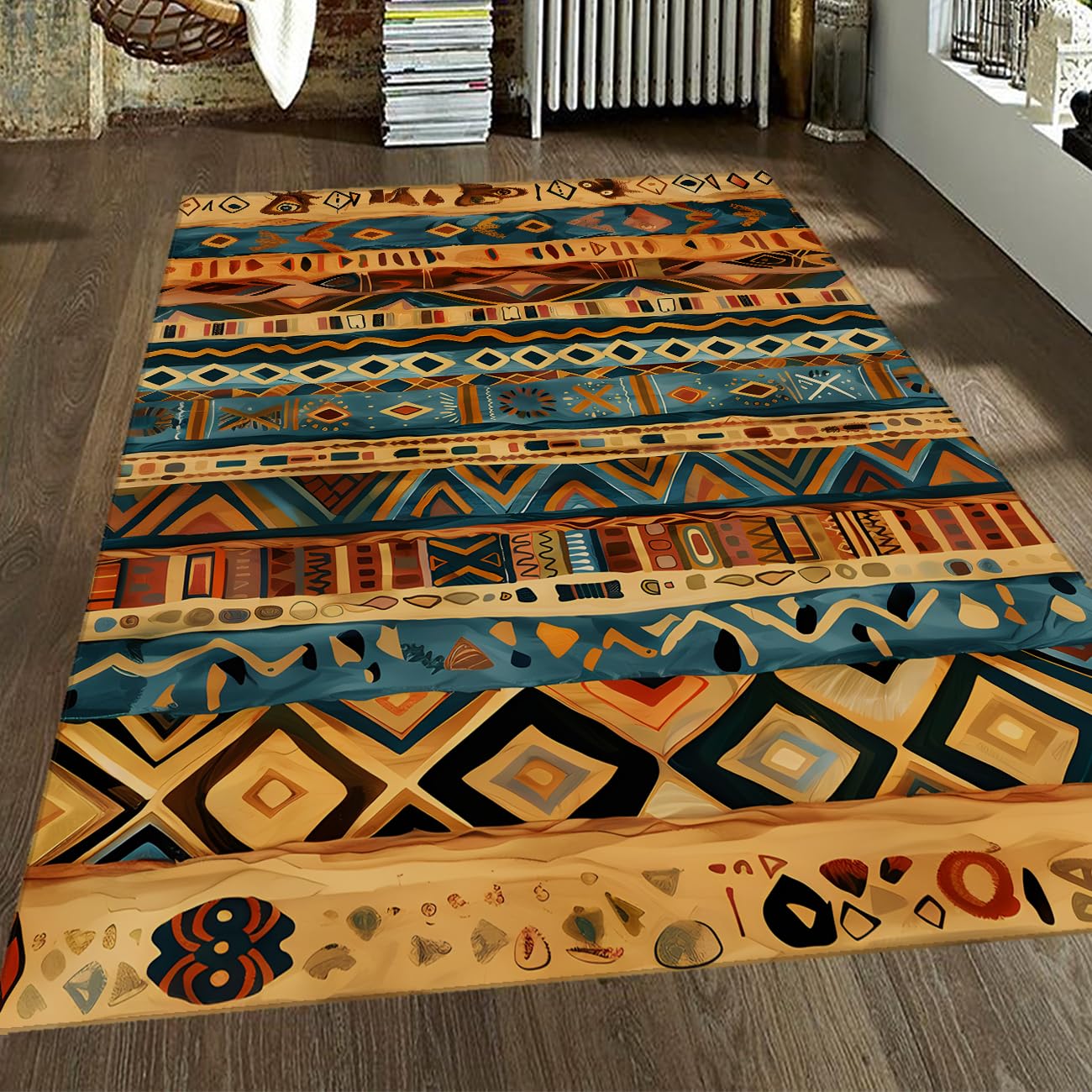 Tapis aztèque antidérapant et lavable pour une maison propre