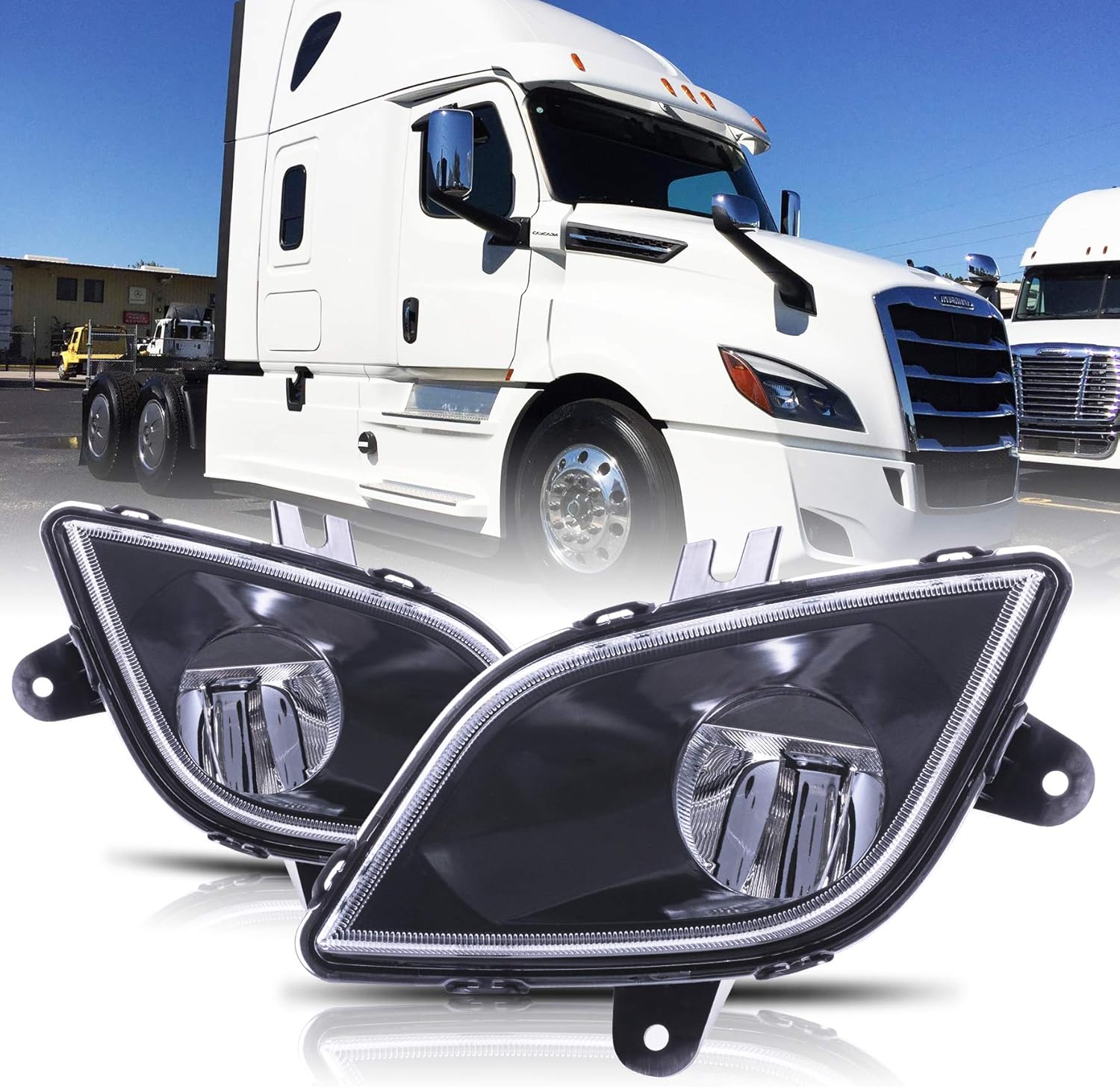 Black Friday Clearance Freightliner Cascadia Fog Lights Lamps for 2018-2021 (Driver & Passenger (Left & Right)) Hot Deals Freightliner Cascadia Fog Lights Lamps for 2018-2021 (Driver & Passenger (Left & Right))