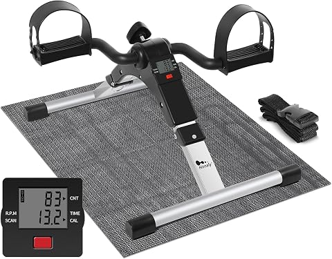 himaly Minibike Heimtrainer Bewegungstrainer Pedaltrainer Arm und Beintrainer Trainingsgerät Fitnessgerät mit LCD-Monitor Einstellbarer Widerstand Fahrradtrainer Fitness-Fahrrad Heimfahrrad