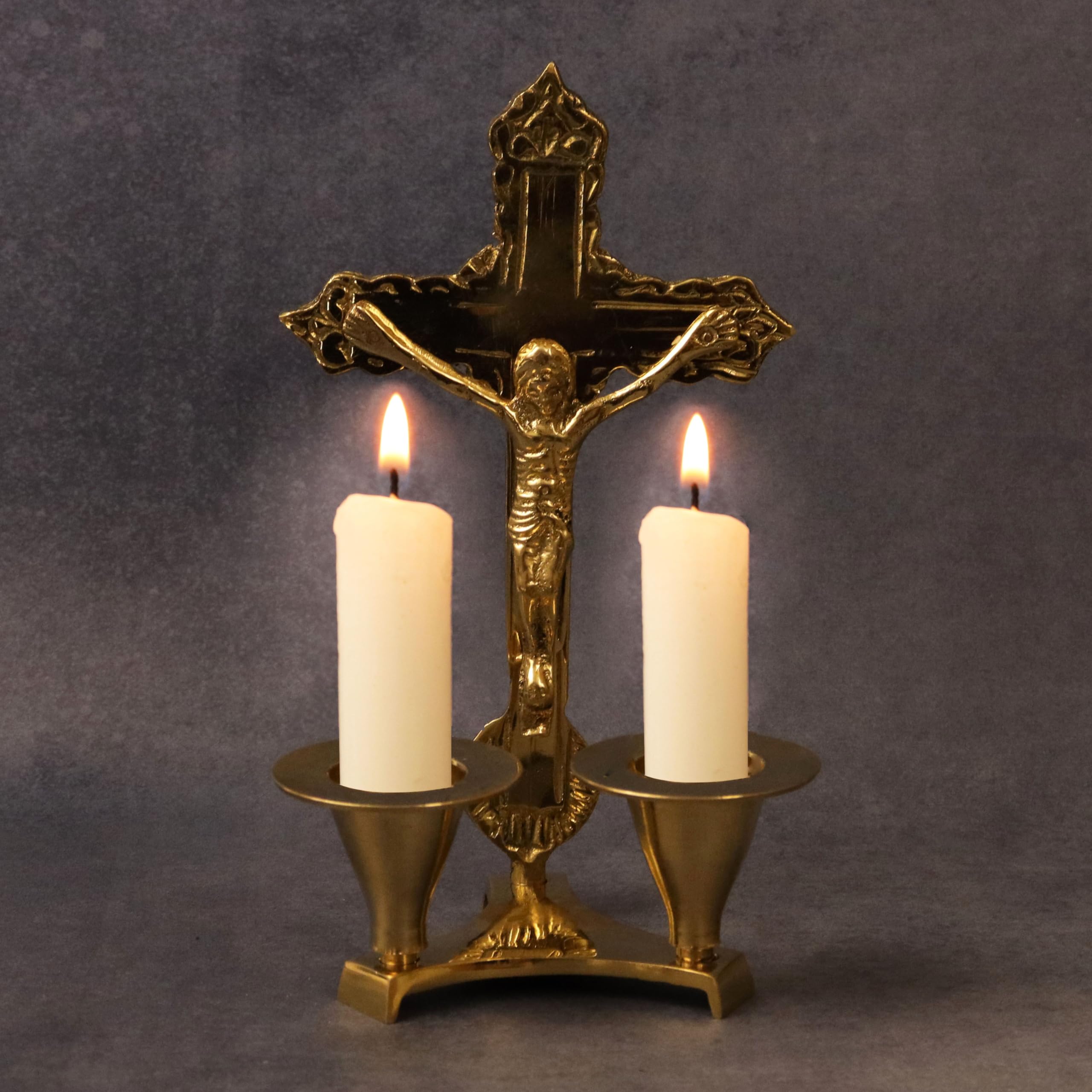 Putrika Brass Cross Candle Holder Stand|Pooja|Puja|Decorative|Home Decoration|Best Return Gift for Living, Bedroom, Dining Room– Jesus Cross Candle Holder-image-17